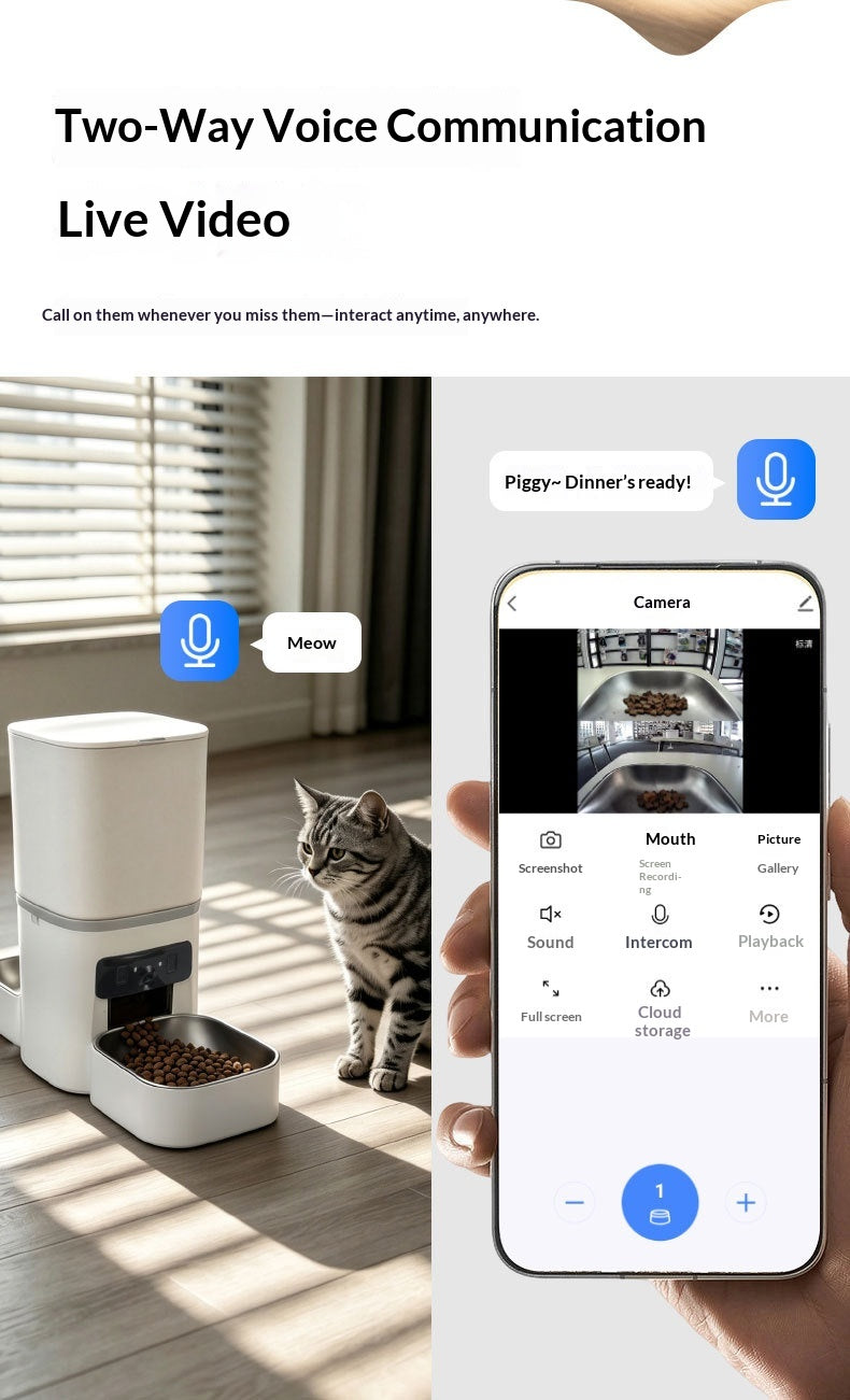 Smart Automatic Pet Feeder with App & Camera