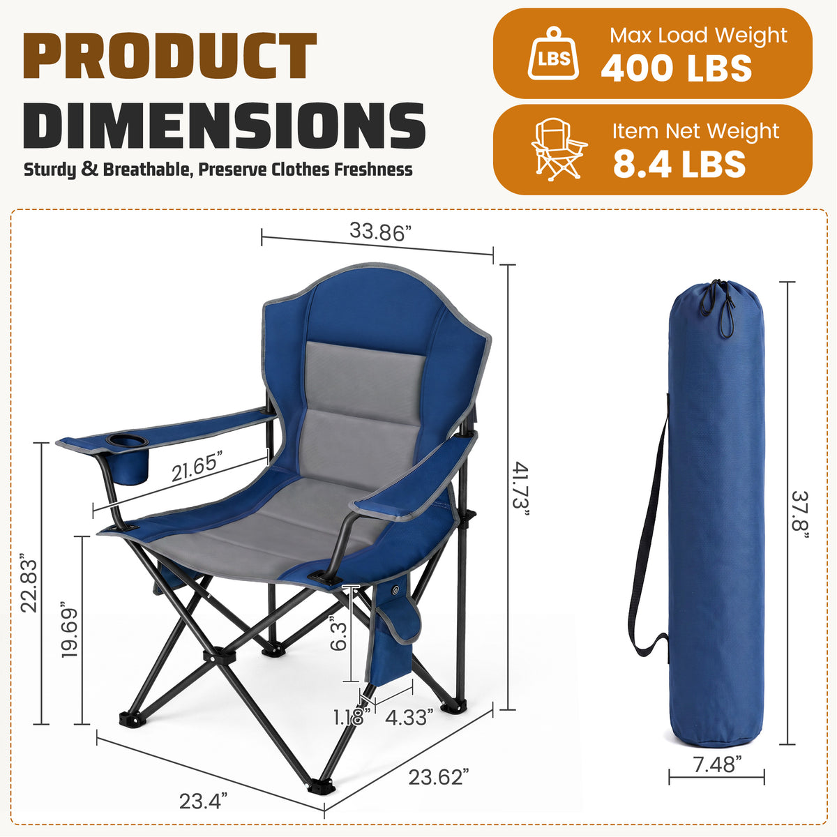 Padded Outdoor Folding Camping Chair