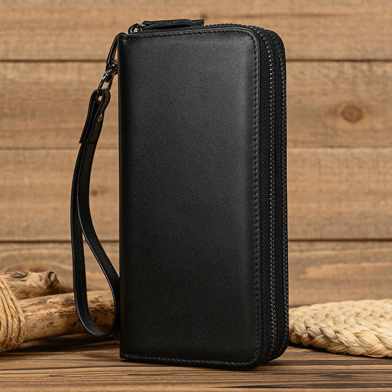 Men's Genuine Leather Long Wallet Clutch