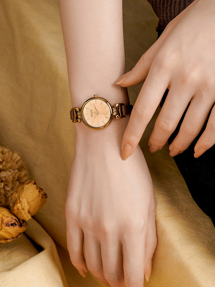 Retro Square Leather Strap Quartz Watch for Women