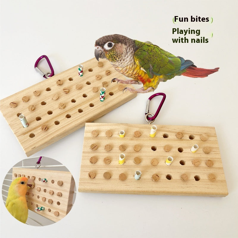 Parrot Toys Training Decompression Hanging Solid Wood Keyboard