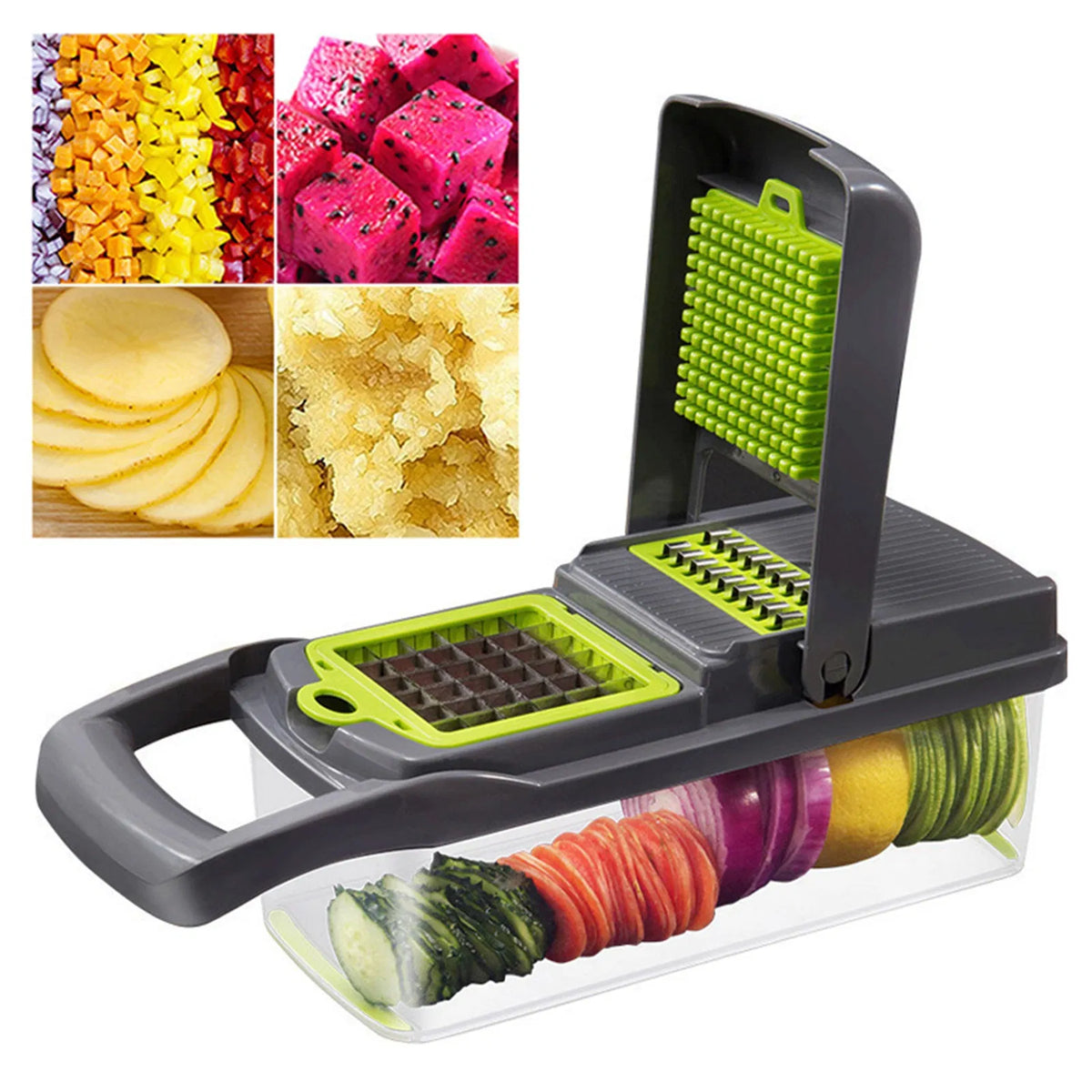 Multi-Blade Vegetable Chopper & Slicer with Container