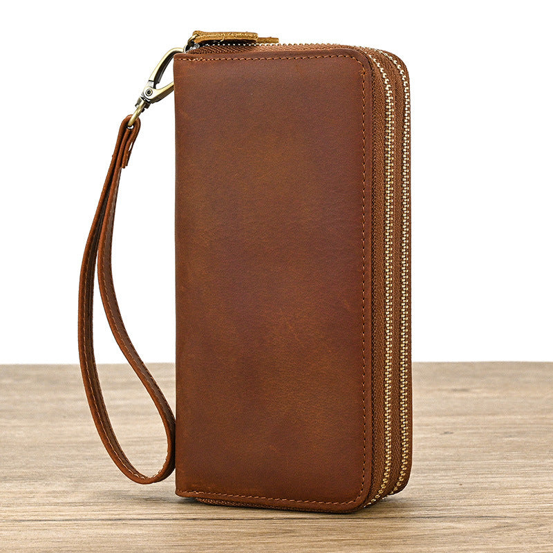 Men's Genuine Leather Long Wallet Clutch