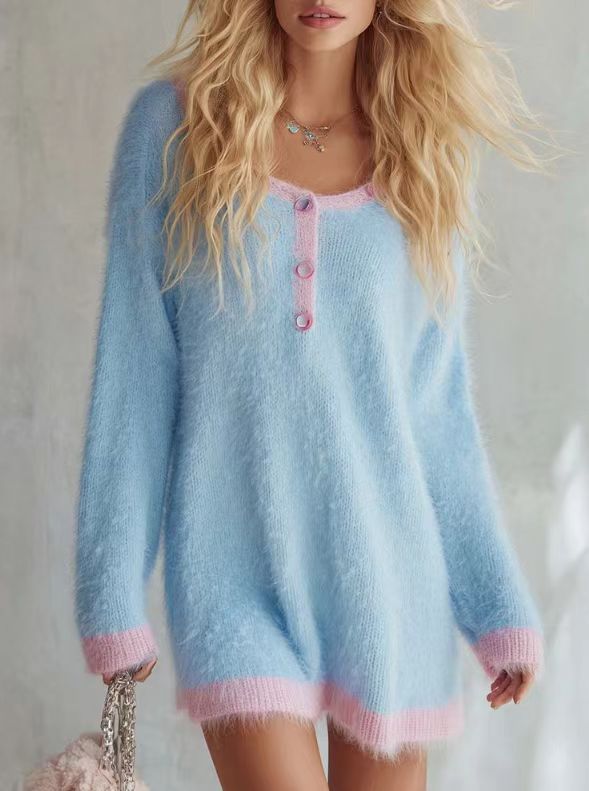 Women's Color-Block Knit Sweater Dress