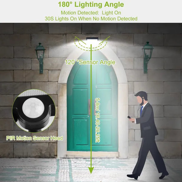 Solar Motion Sensor Wall Light 100 LED – IP65 Outdoor