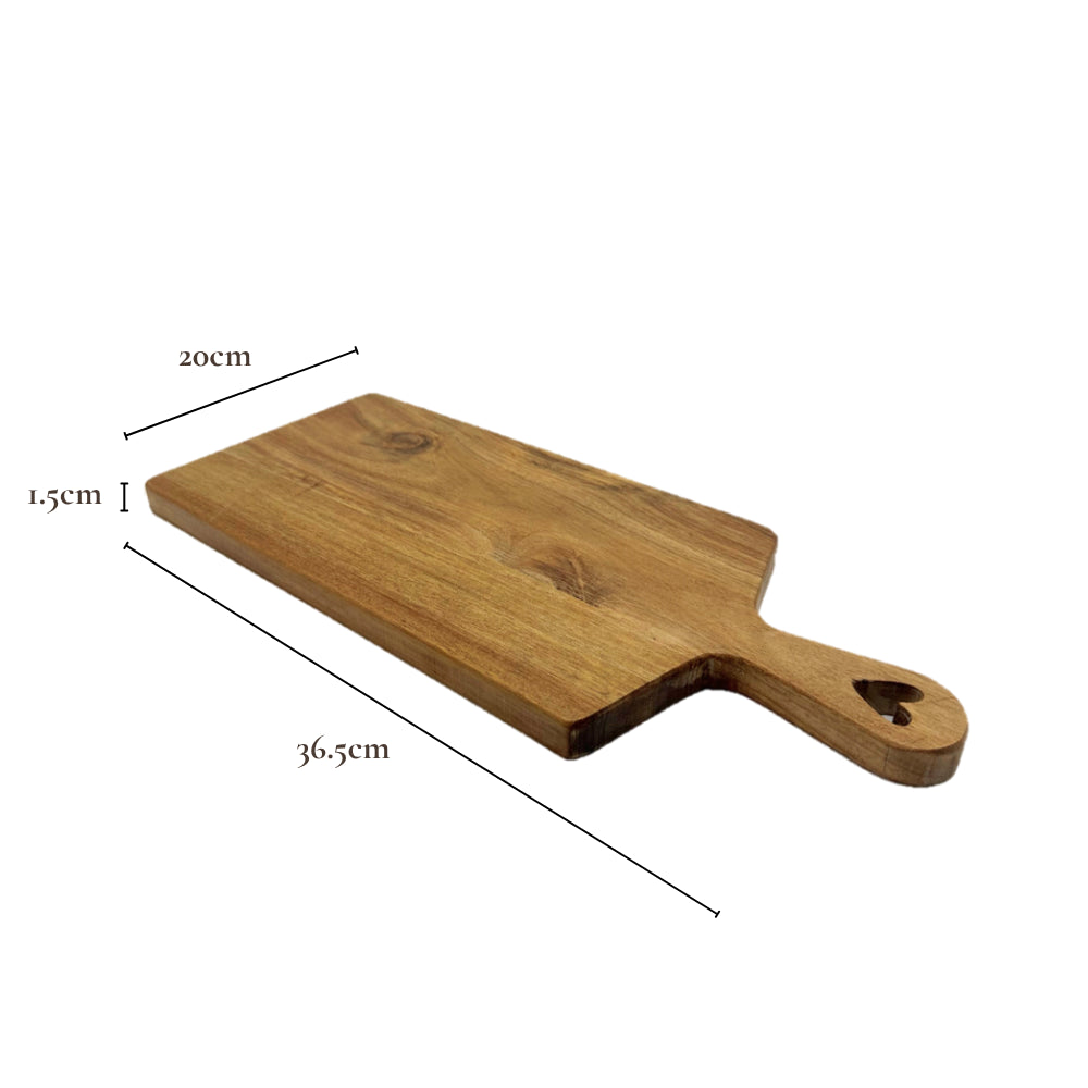 Acacia Wood Serving Board with Heart Handle