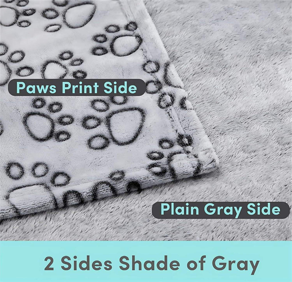 Soft Fleece Paw Print Pet Blanket 3-Pack - Washable Dog & Cat
