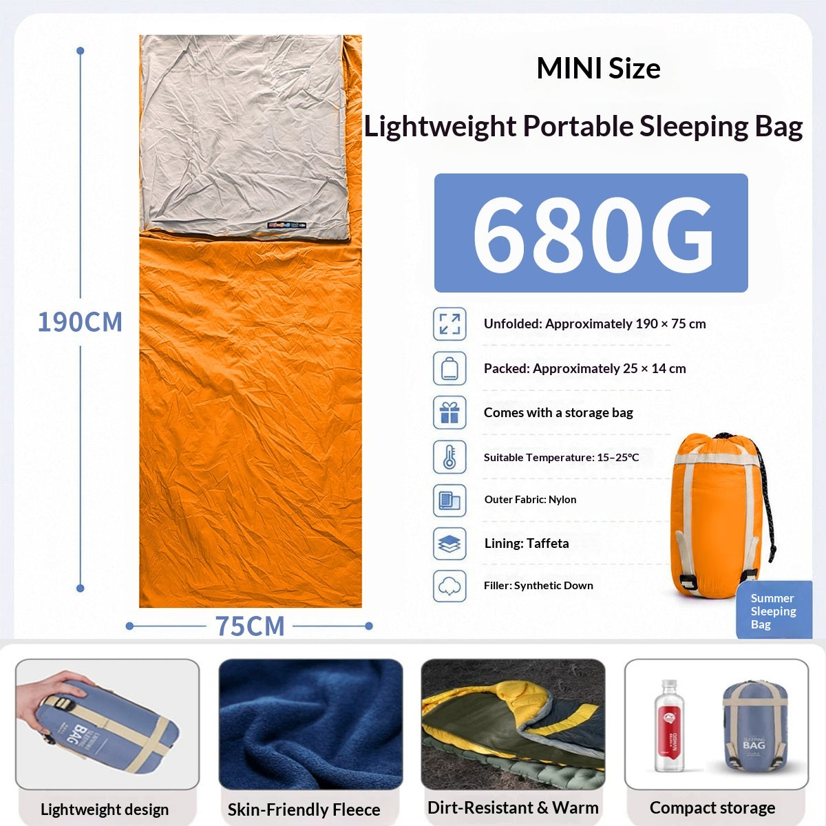 Ultra-Light Travel Sleeping Bag Liner