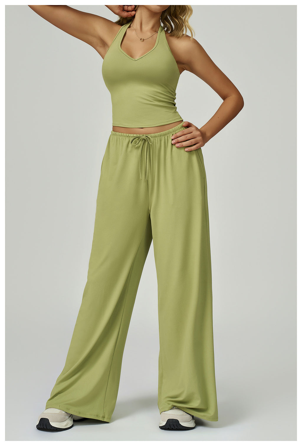 Quick-Dry Brushed Yoga Set – Tank Top & Leggings