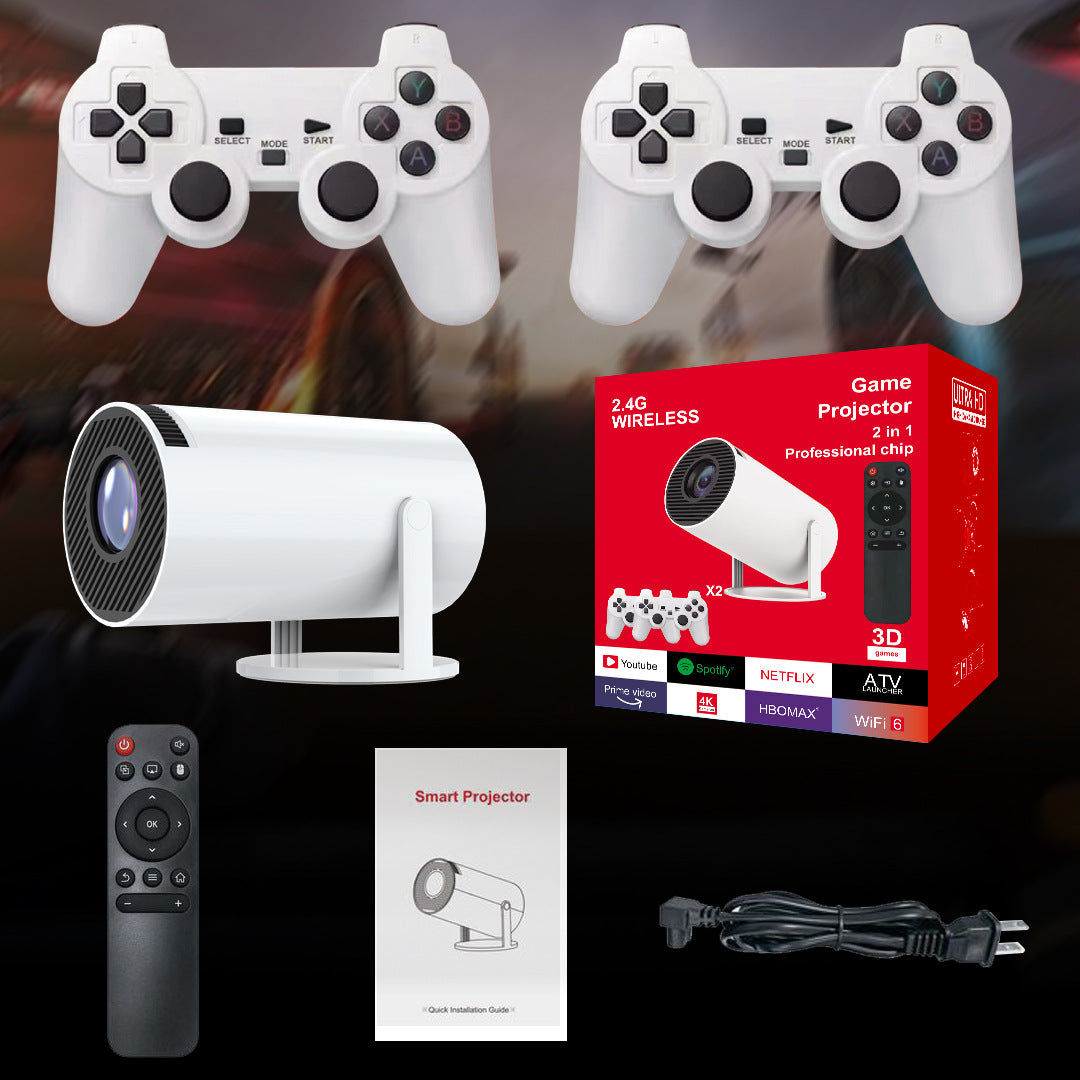 M300 Max Portable Game Projector with 2 Wireless Controllers