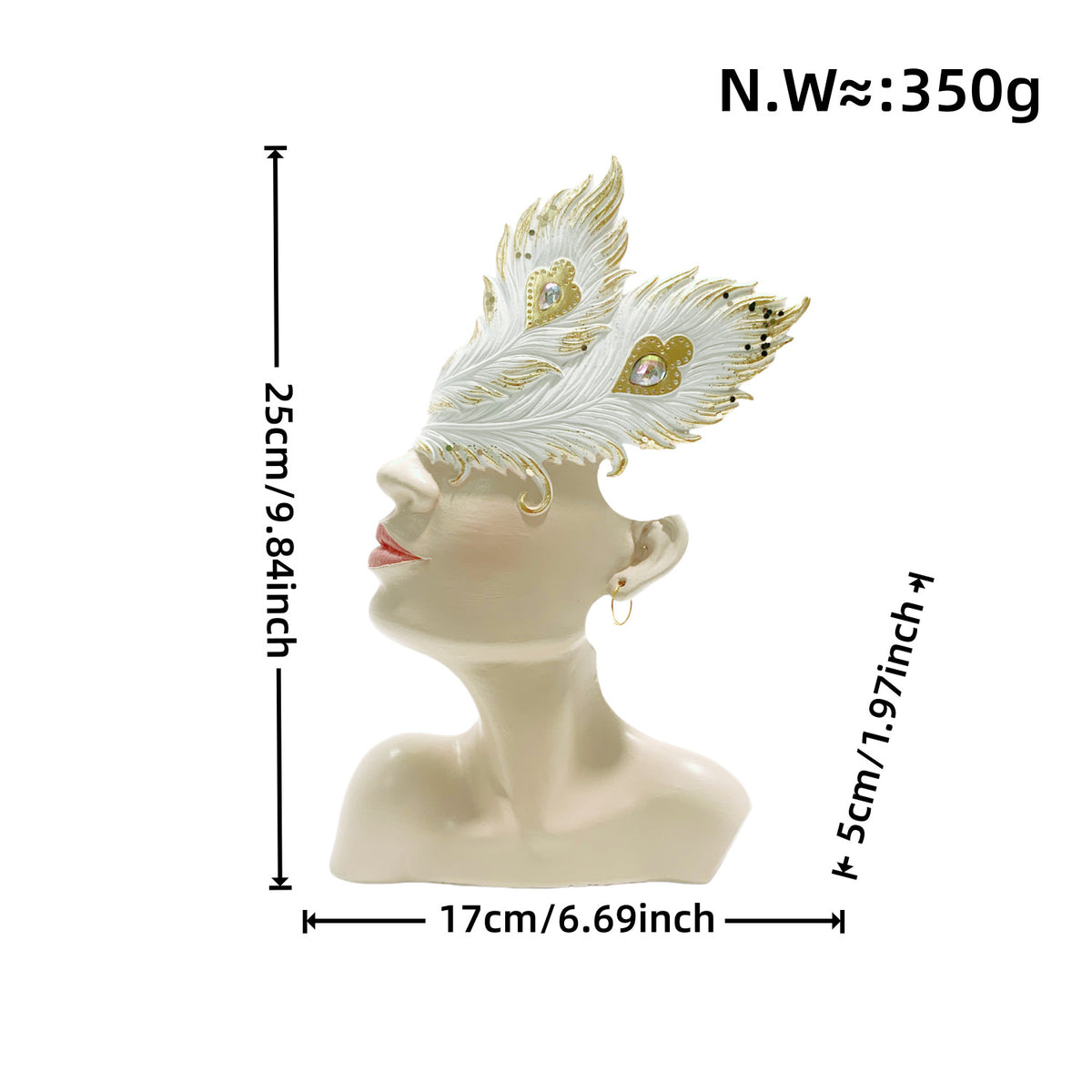 Modern Resin Face Sculpture Decor Figurine