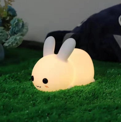 Colorful Rabbit Silicone Night Light Led Cute Charging Jade