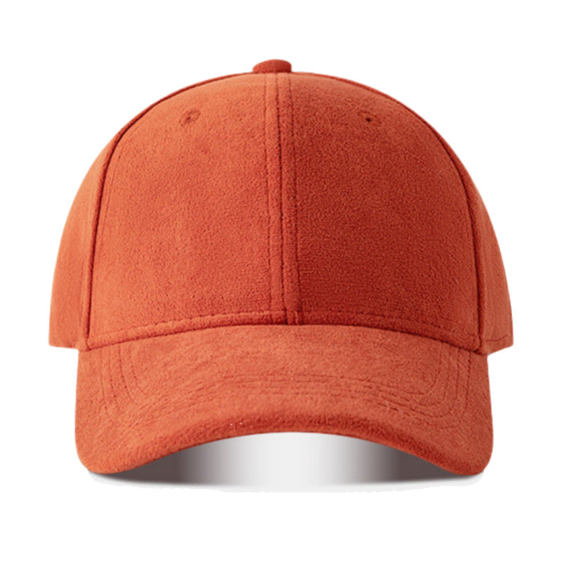 Suede Solid Color Soft Top Baseball Cap Simple Lambswool