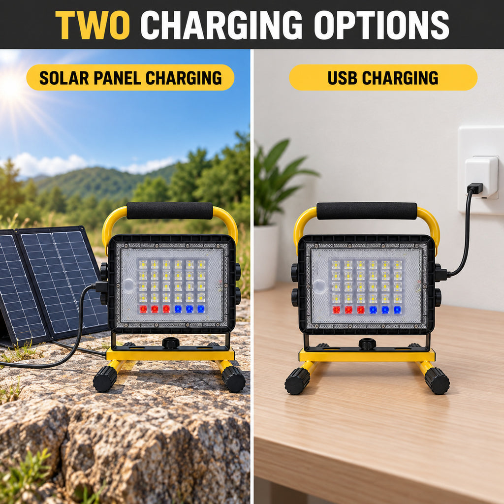 Solar Rechargeable LED Work Light & Power Bank