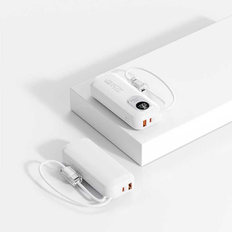 Power Bank with Digital Display & Built-in Cables