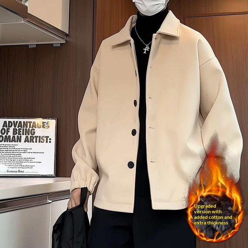 Men's Loose-Fit Wool Blend Coat