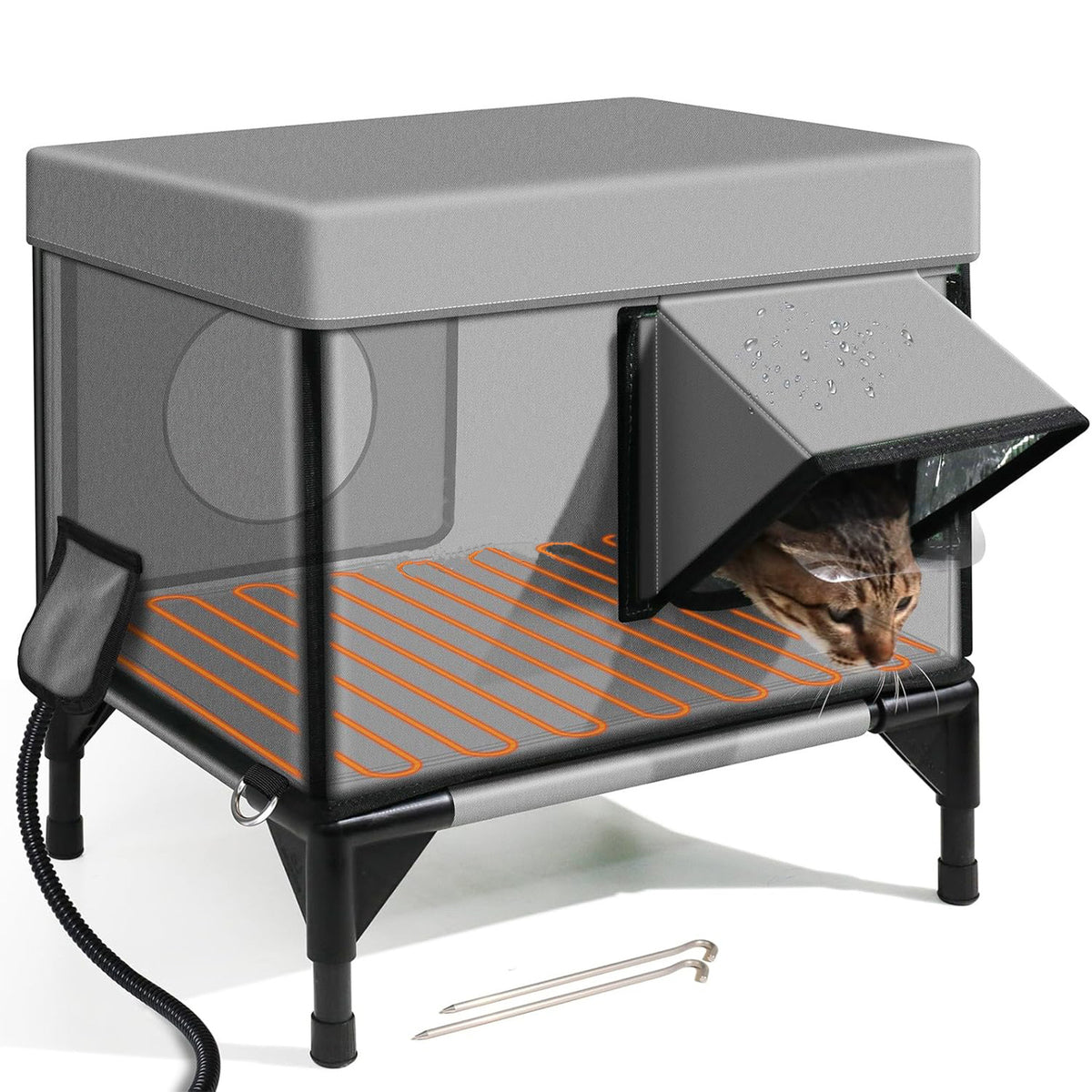 Weatherproof Heated Outdoor Cat House
