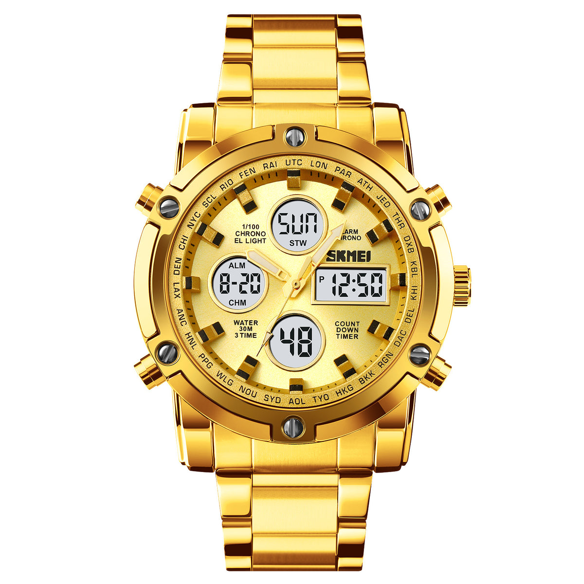 Men's Stylish Steel Band Quartz Watch