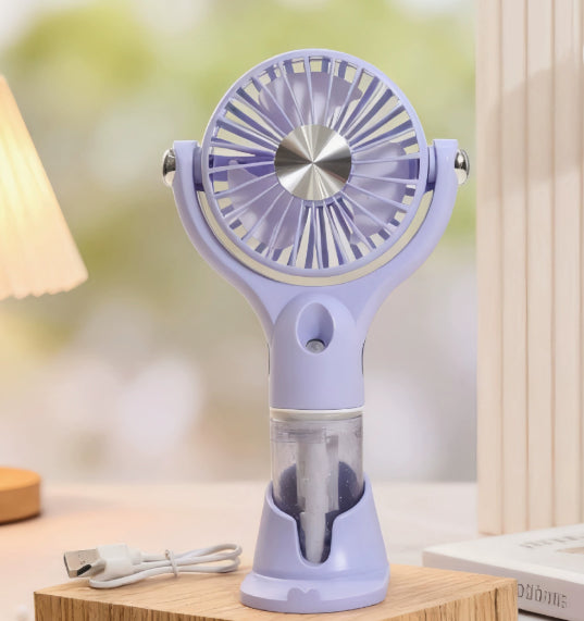 Portable Handheld Spray Fan 4-Speed Water Mist Summer Cooling