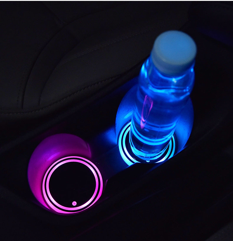 Colorful Cup Holder LED Light-up Coaster Solar USB Charging