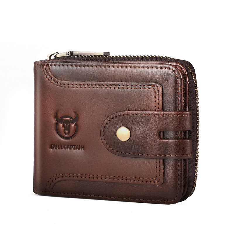 Men's Genuine Leather Zip Wallet