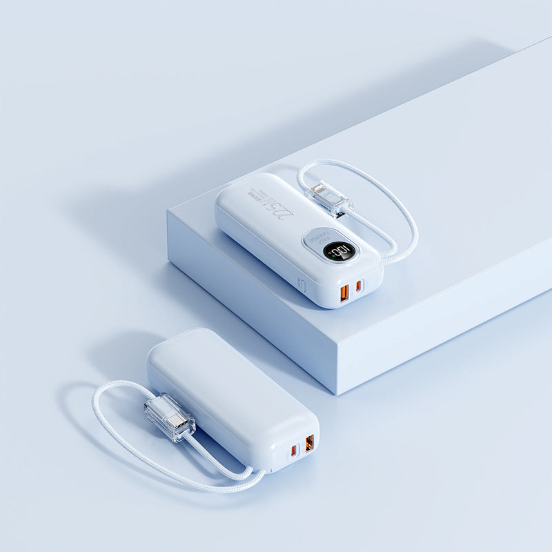 Power Bank with Digital Display & Built-in Cables