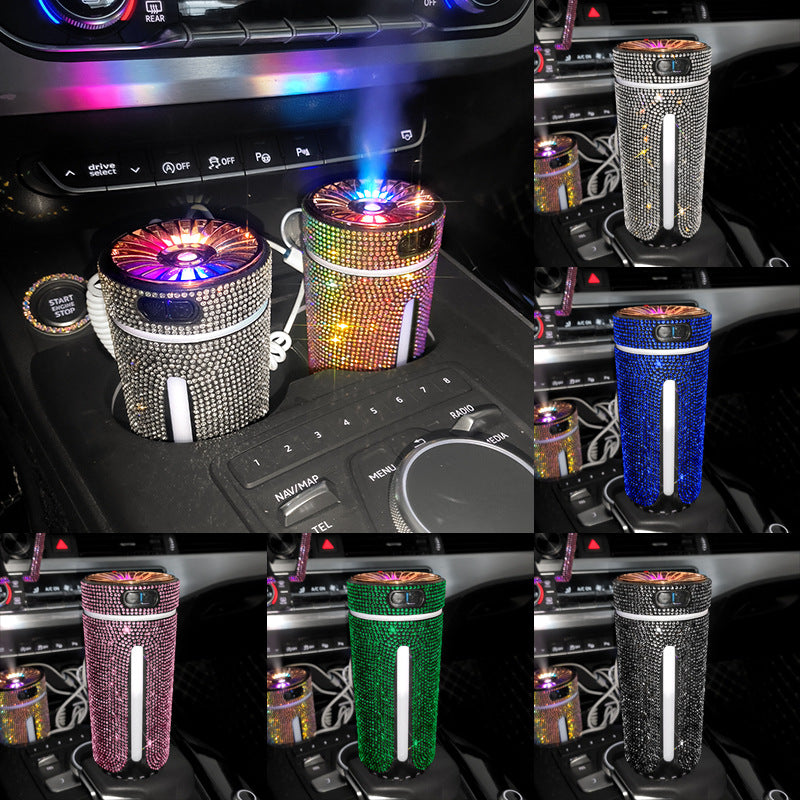 Luxury Diamond Car Humidifier LED Light Diffuser Auto Air