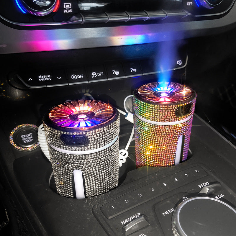 Luxury Diamond Car Humidifier LED Light Diffuser Auto Air