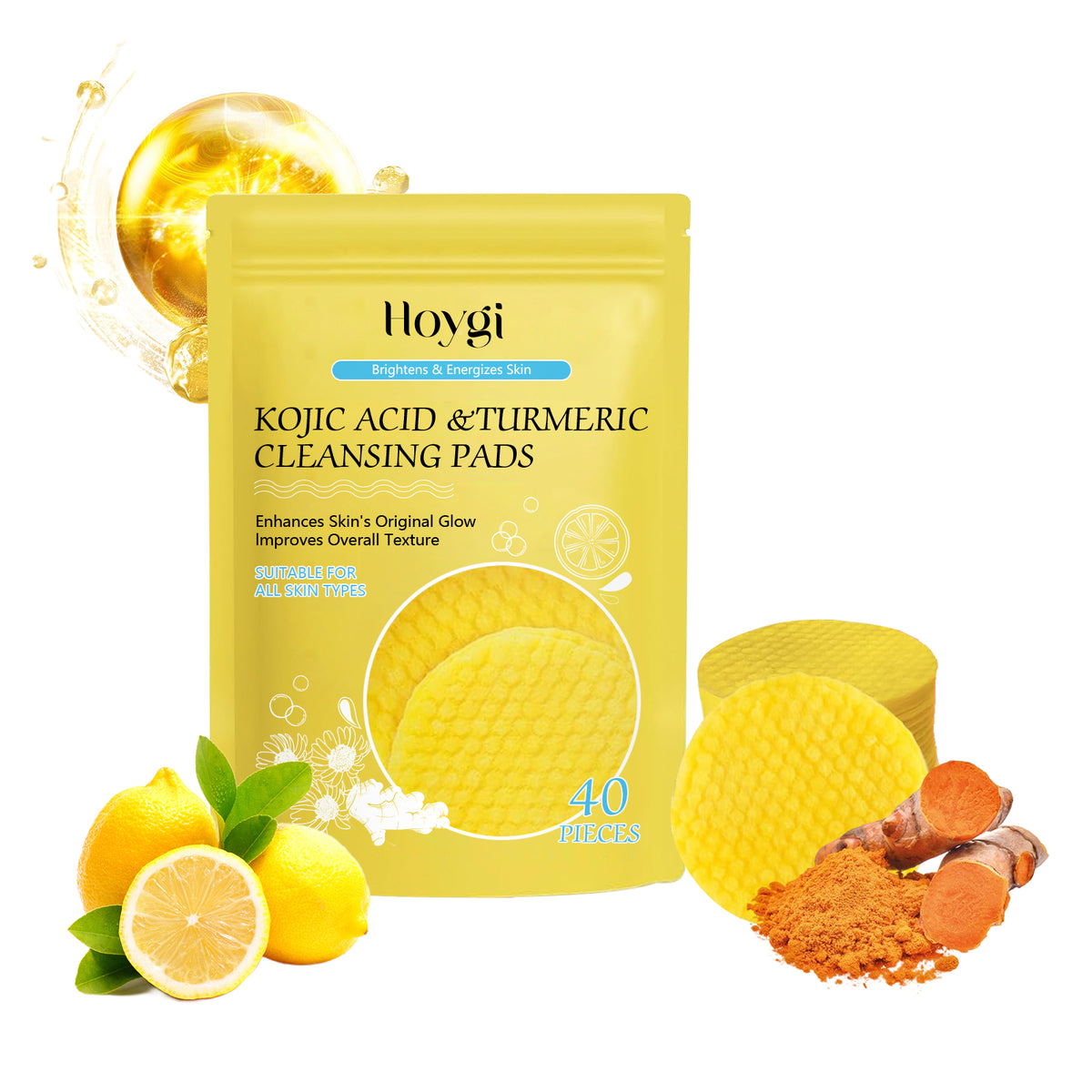 HOYGI Turmeric Acid Cleansing Pad Face Skin Pore Makeup