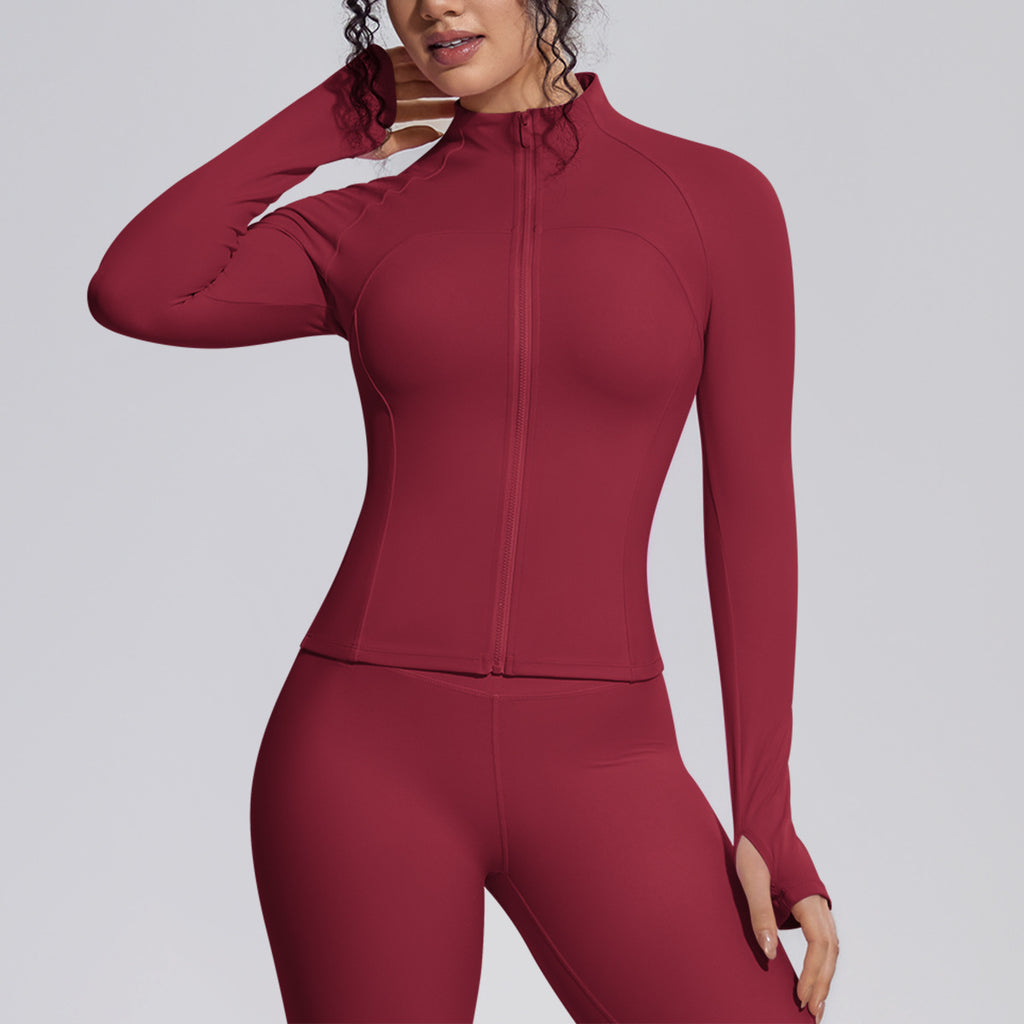 Women's Breathable Zip-Up Running & Yoga Jacket