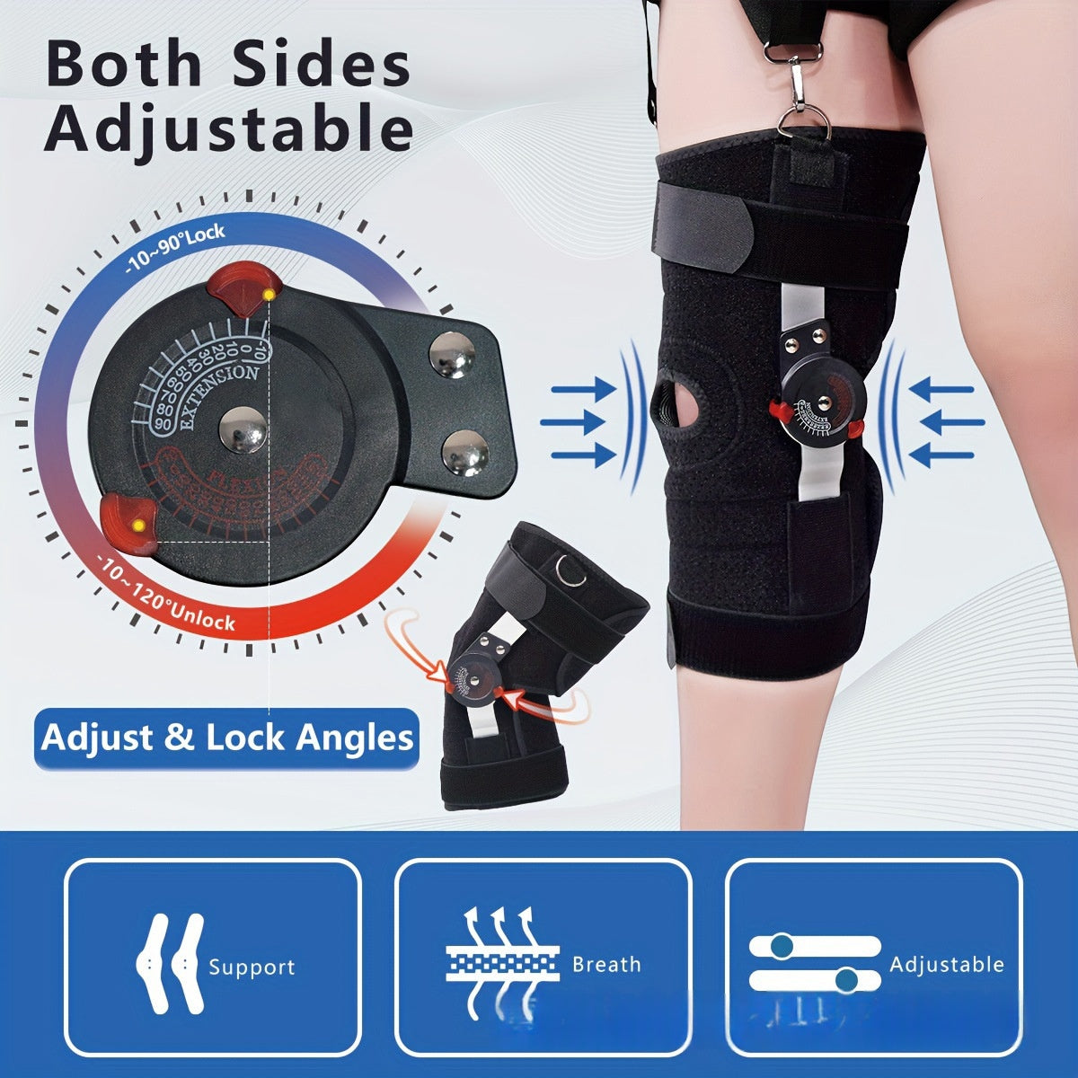 Adjustable Knee Brace — Sports Knee Joint Stabilizer