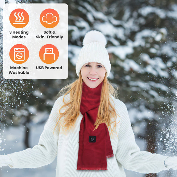 Heated Neck Wrap Warm Scarf USB Powered With 3 Temperature