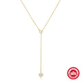 925 Sterling Silver Double Heart Y-Necklace