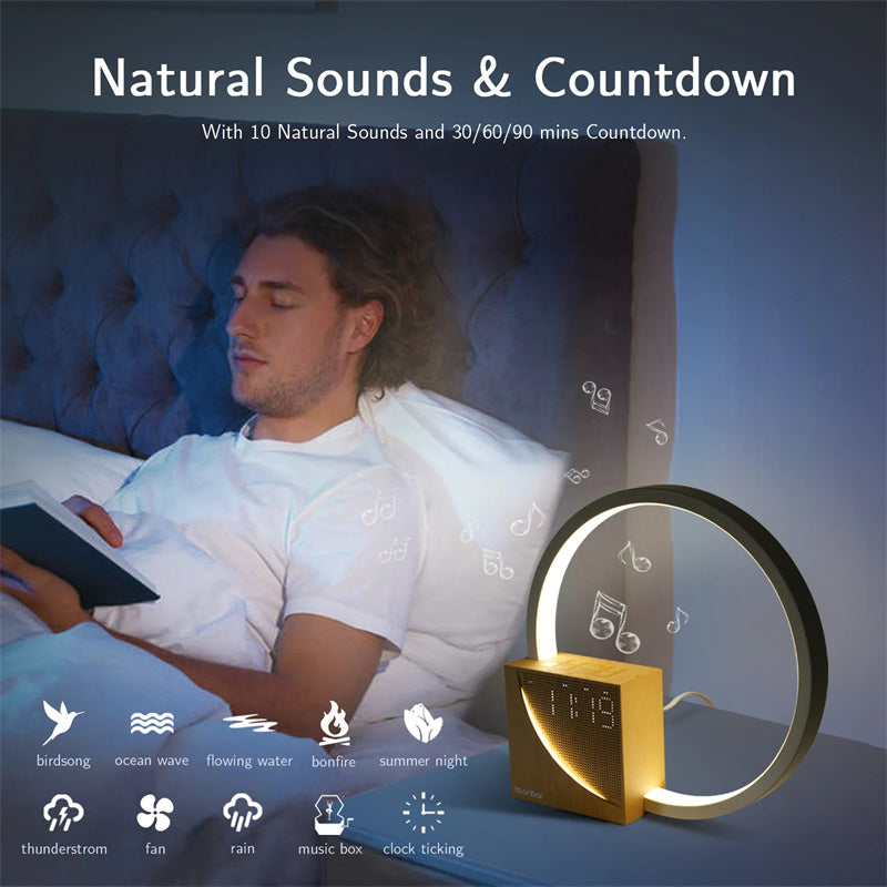 Bedside Lamp Touch Table With Natural Sounds, Desk Alarm