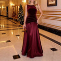 Women's Sleeveless Velvet Patchwork Midi Dress
