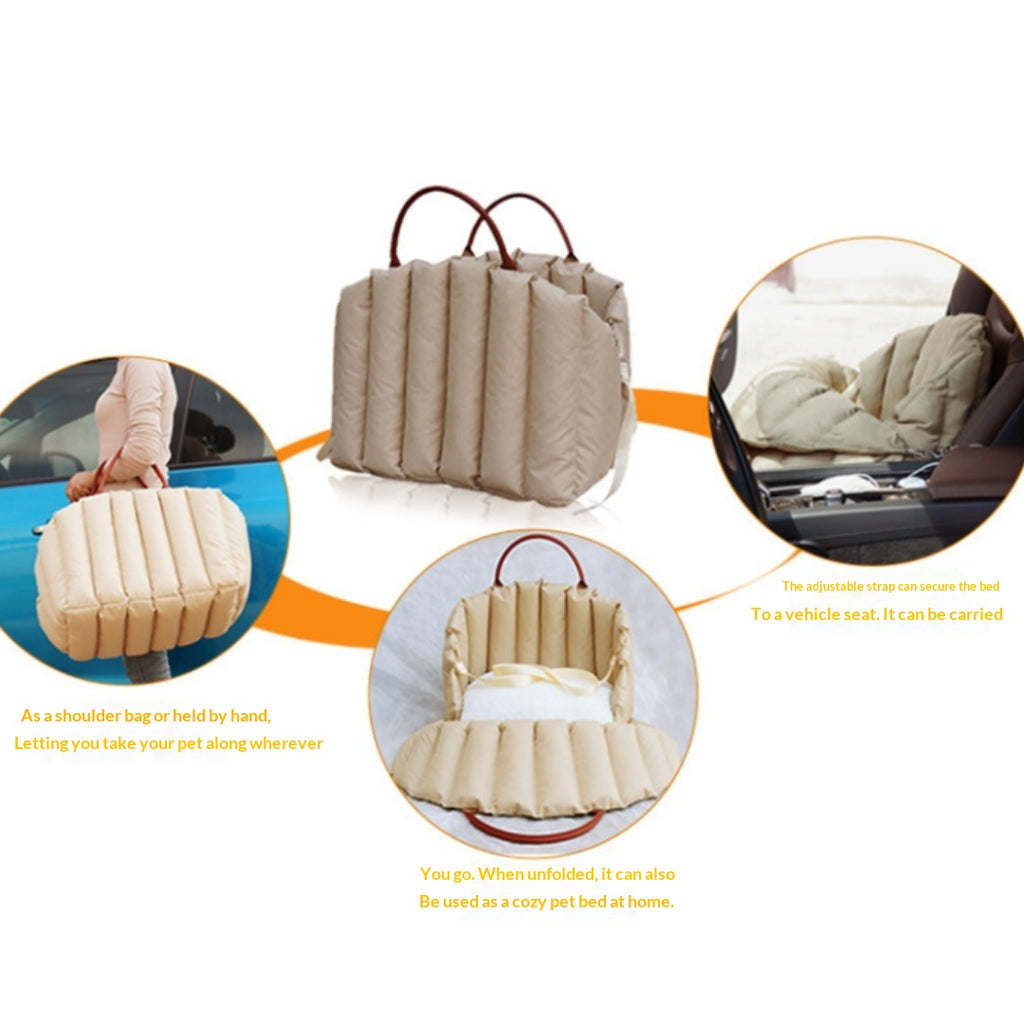 Portable Pet Travel Bag Bed – Cat & Small Dog Carrier Nest