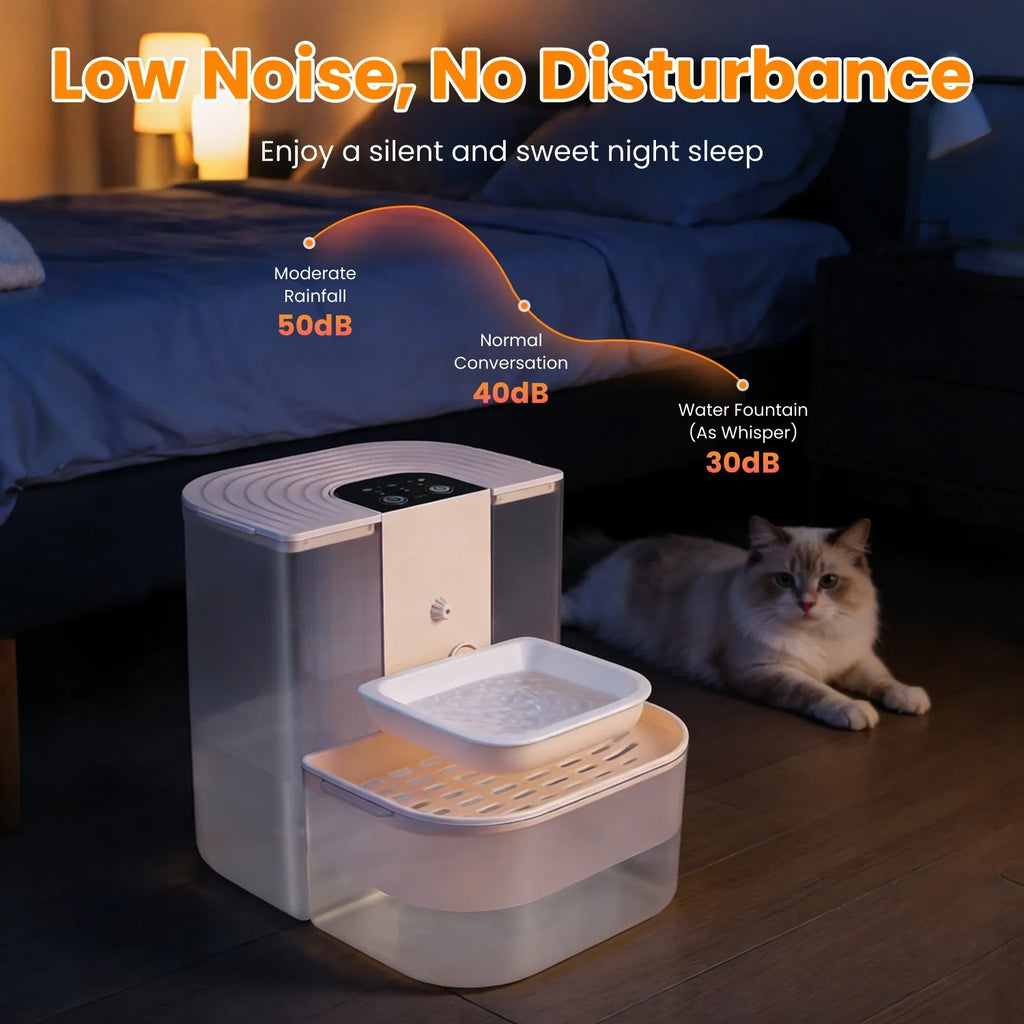 Cordless 4.5L Pet Water Fountain with Dual-Tank Filtration