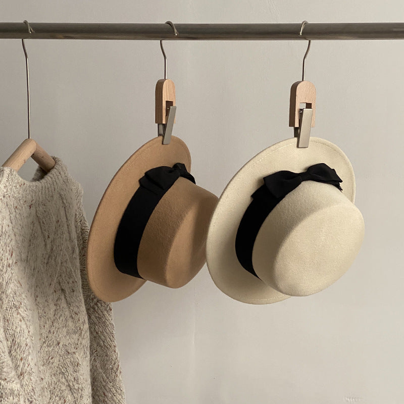 Bow Japanese British Western French Retro Flat-brimmed Cap