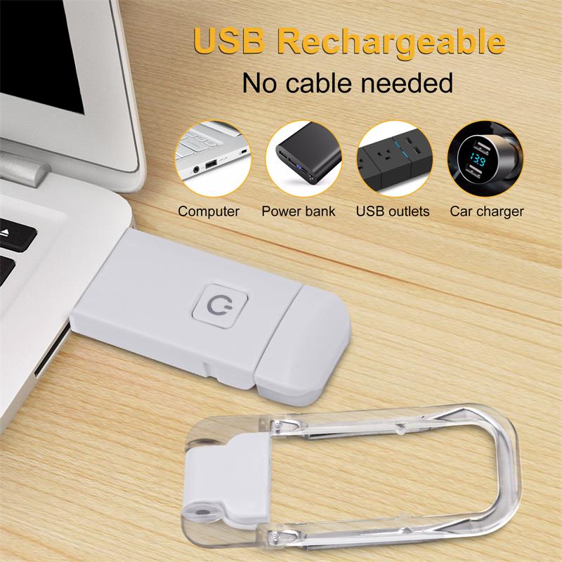 LED USB Rechargeable Book Reading Light Brightness Adjustable