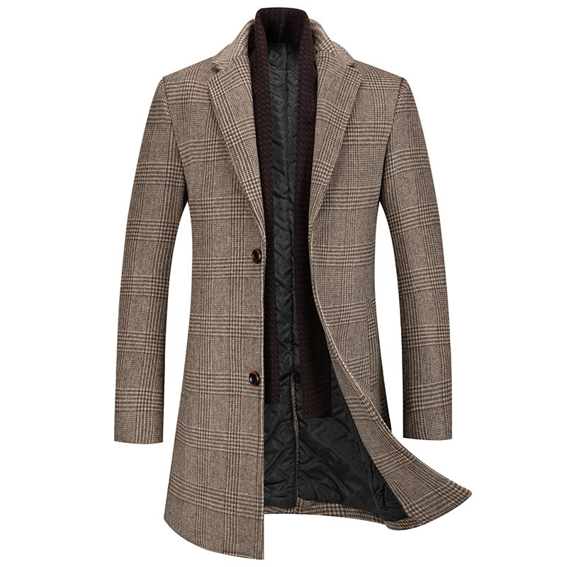 Men's Houndstooth Wool-Blend Overcoat
