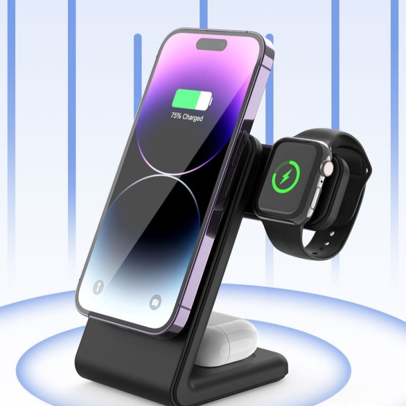 3-in-1 Magnetic Wireless Charging Station - Phone, Watch, Earbuds