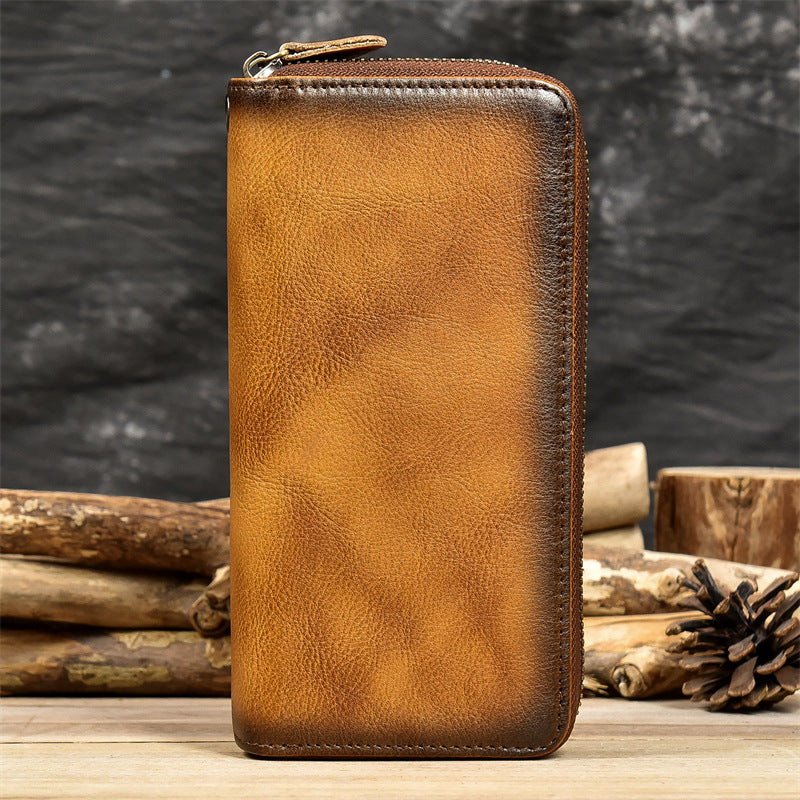 Men's Genuine Leather Long Wallet Clutch