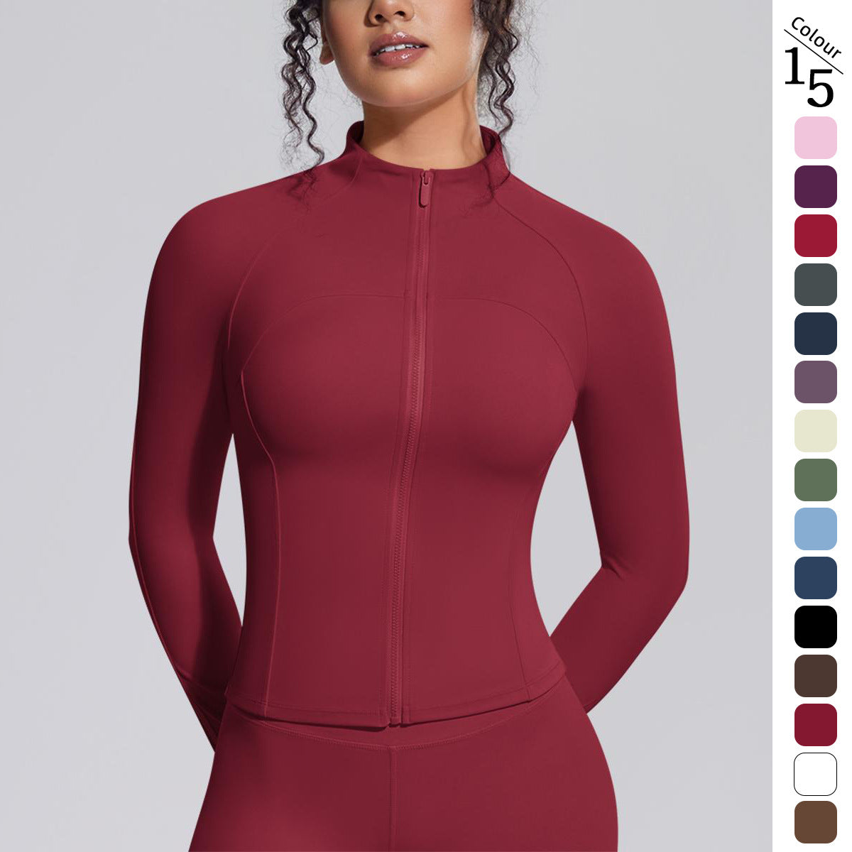 Women's Breathable Zip-Up Running & Yoga Jacket