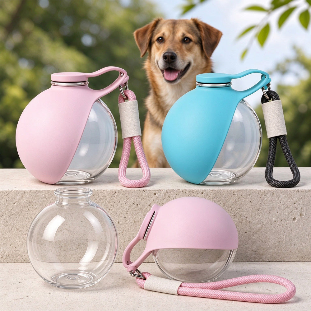 Portable Dog Water Bottle with Foldable Bowl