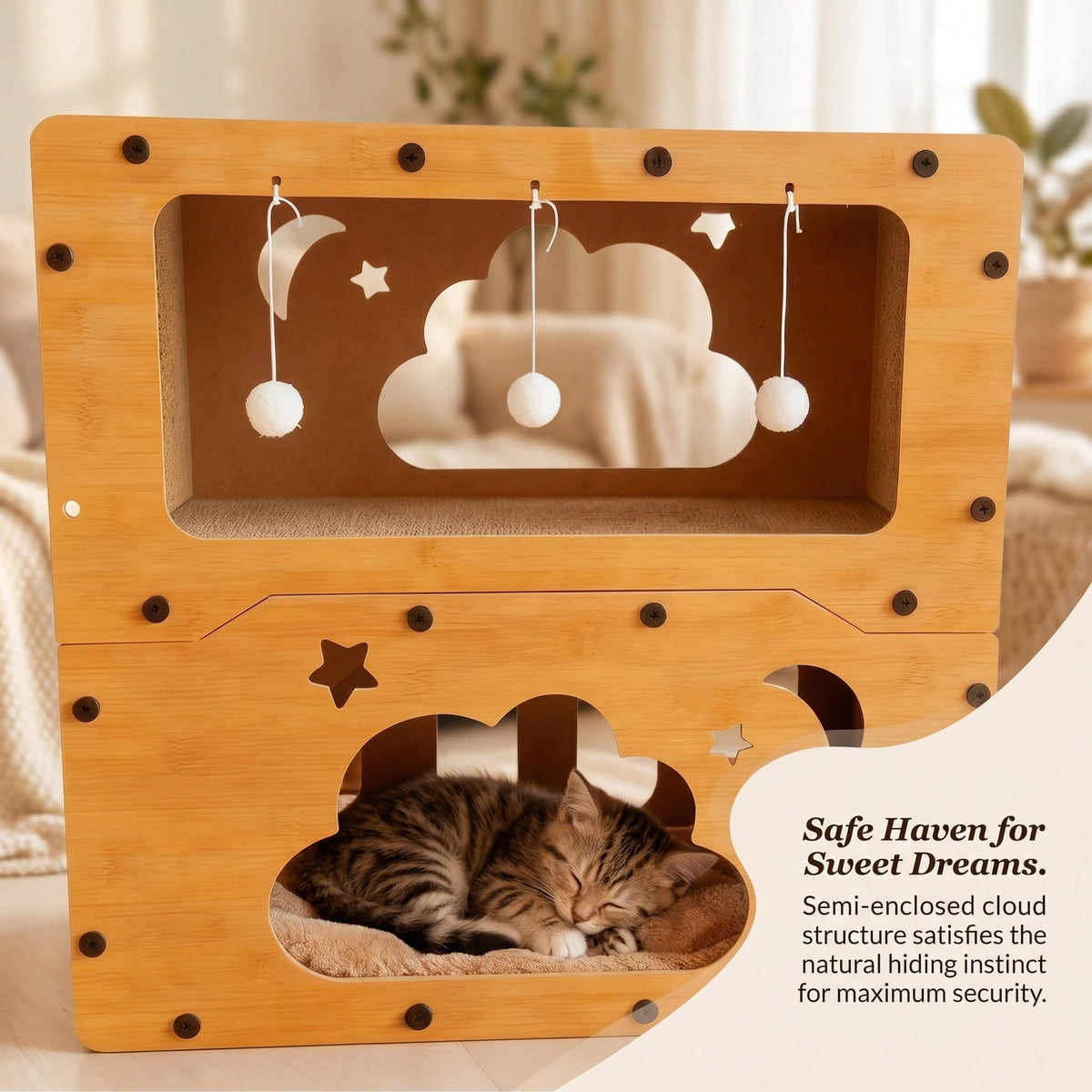 2-in-1 Cat Scratcher House – Double-Layer Cat Bed