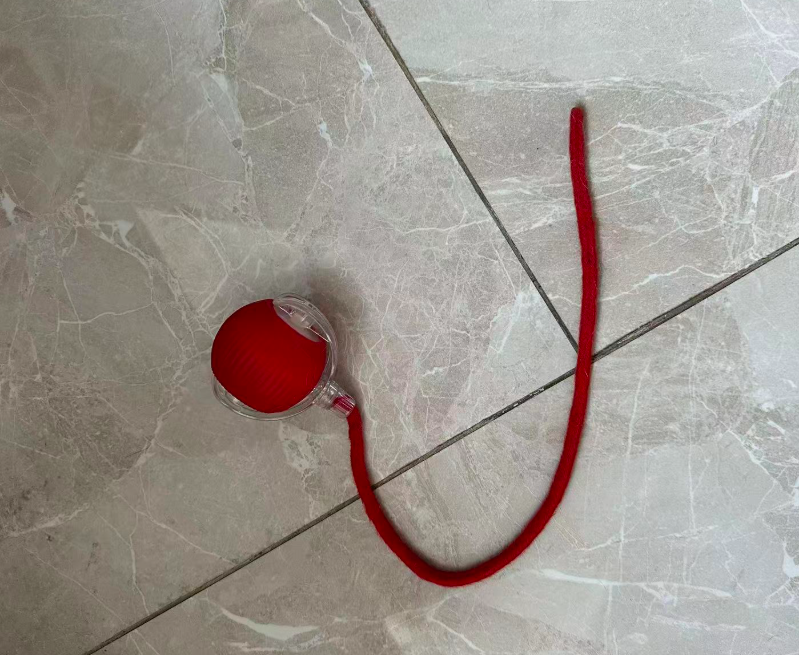 Rechargeable Rolling Pet Toy with Rope Tail