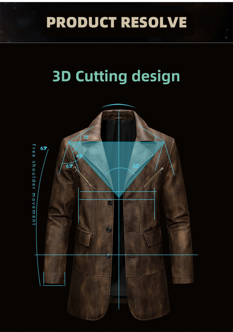 Men's Loose-Fit Faux Leather Jacket