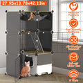 3-Tier Indoor Cat Playpen with Litter Tray & Hammock