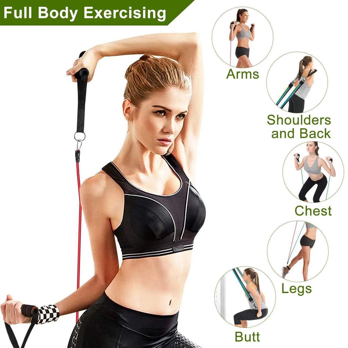 11-Piece Resistance Band Set with Handles & Door Anchor