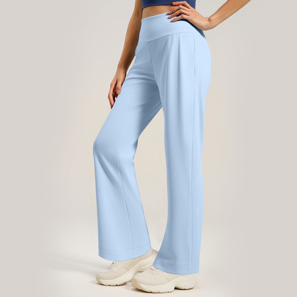 High-Waist Wide-Leg Yoga Pants with Back Pocket